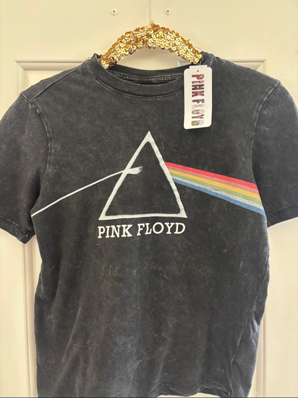 Pink Floyd Band Kids Prism Tee with Rainbow Stripe